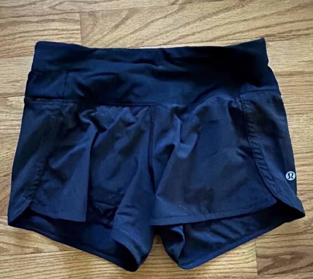 lululemon Women's Black Athletic Activewear Shorts Solid Regular Size 4